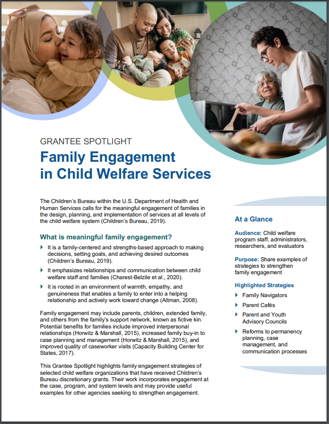 Grantee Spotlight Family Engagement in Child Welfare Services James