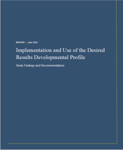 Cover of Implementation and Use of the Desired Results Developmental Profile